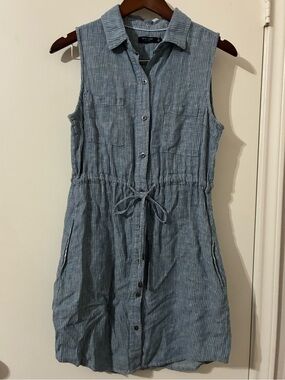 margot denim mini dress Free People Color:Navy/Blue 26” waist vampire academia Denim Stretch Corset Slit